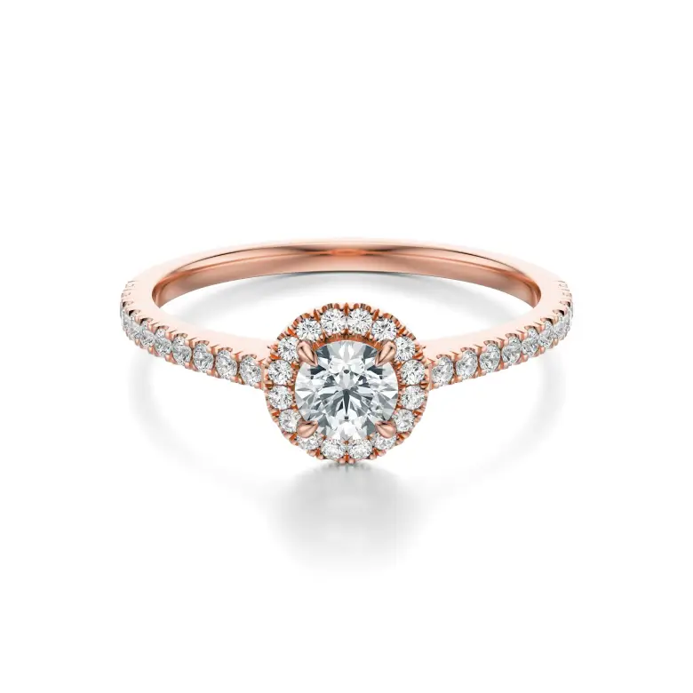 Pierścionek z różowego złota z diamentami AJPZ_096